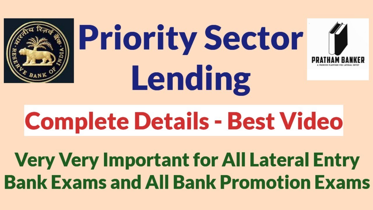 Priority Sector Lending Complete Details | Everything about Priority Sector Lending