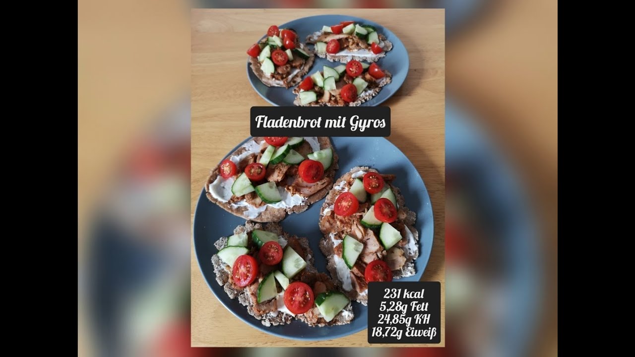 Pfannen-Fladenbrot aus Roggenmehl mit H&auml;hnchengyros