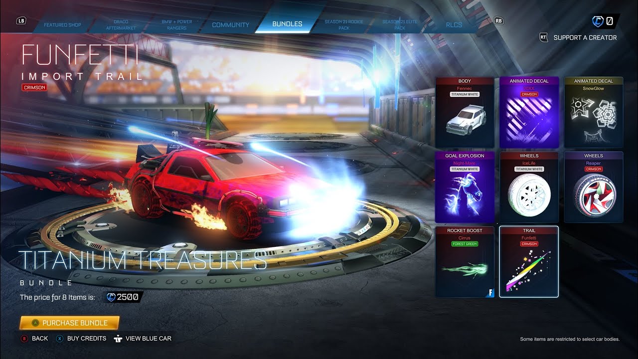 The DeLorean is fully customized... (item shop)