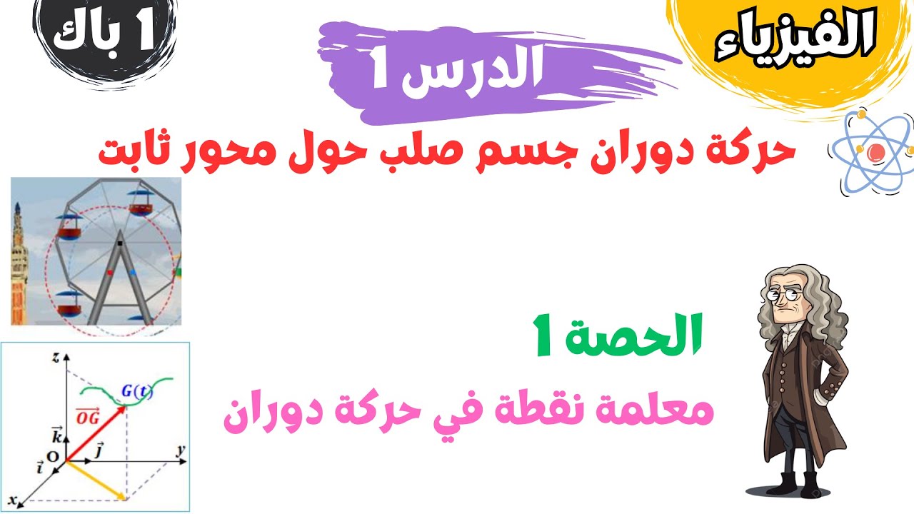 أولى باك | الفيزياء | الدرس 1: حركة دوران جسم صلب حول محور ثابت | الحصة 1: معلمة نقطة في حركة دوران