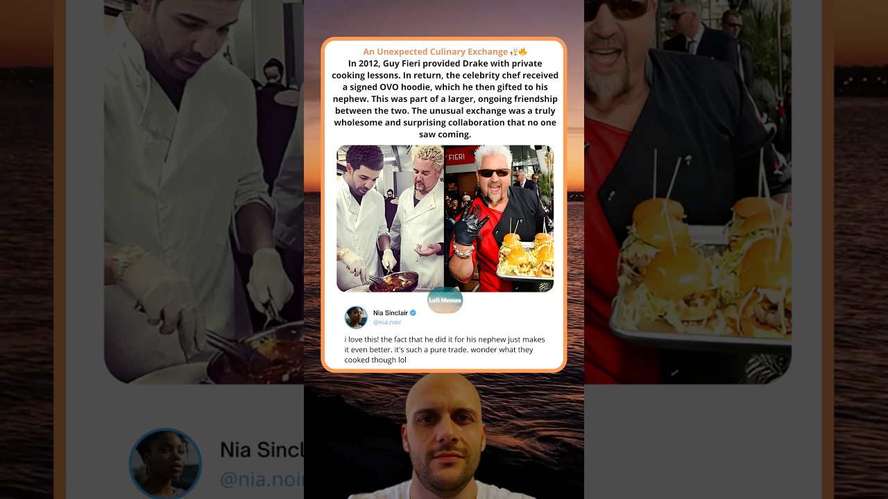 That time Guy Fieri gave Drake cooking lessons 🦉🧑&zwj;🍳