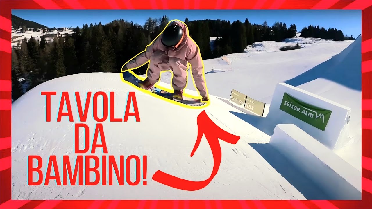 Mini-snowboard in park
