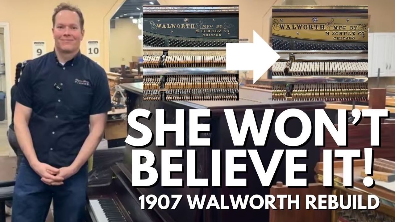 ПОСЛЕ: Реставрация и обновление старинного пианино Walworth Schulz & Co., 1907 год.