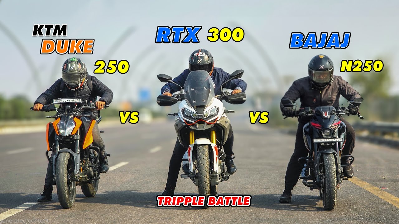 TVS RTX 300 vs Pulsar N250 vs KTM Duke 250 🔥 Triple Drag Race | Who Wins the Ultimate Battle?