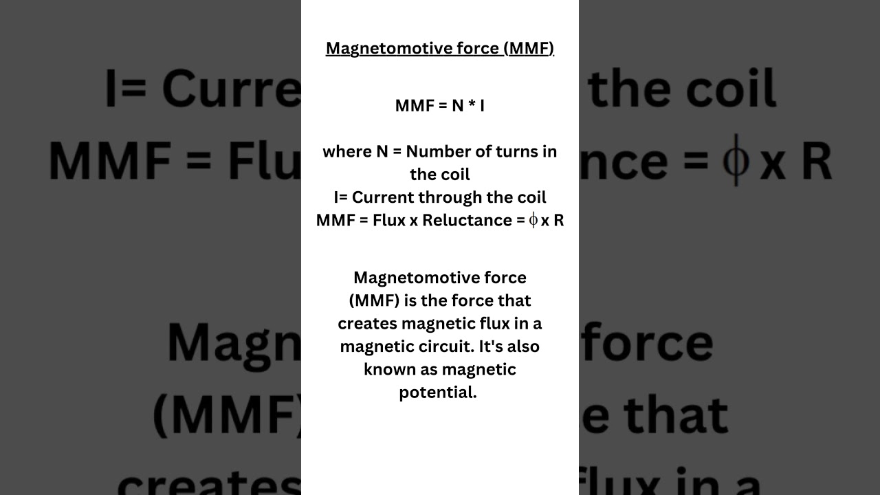 Magnetomotive Force (MMF) Explained in 6 Seconds! #electriccircuits #electriclearning #education