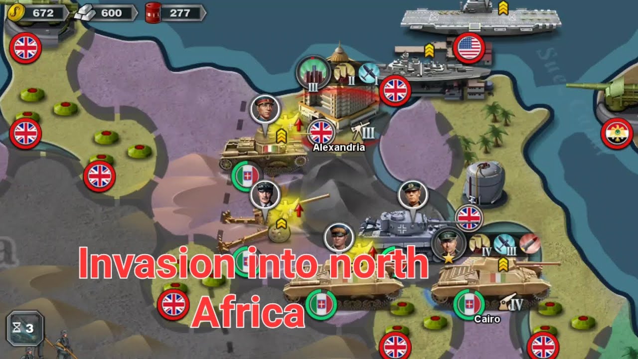 Invasion into north Africa hard operation world conqueror 3
