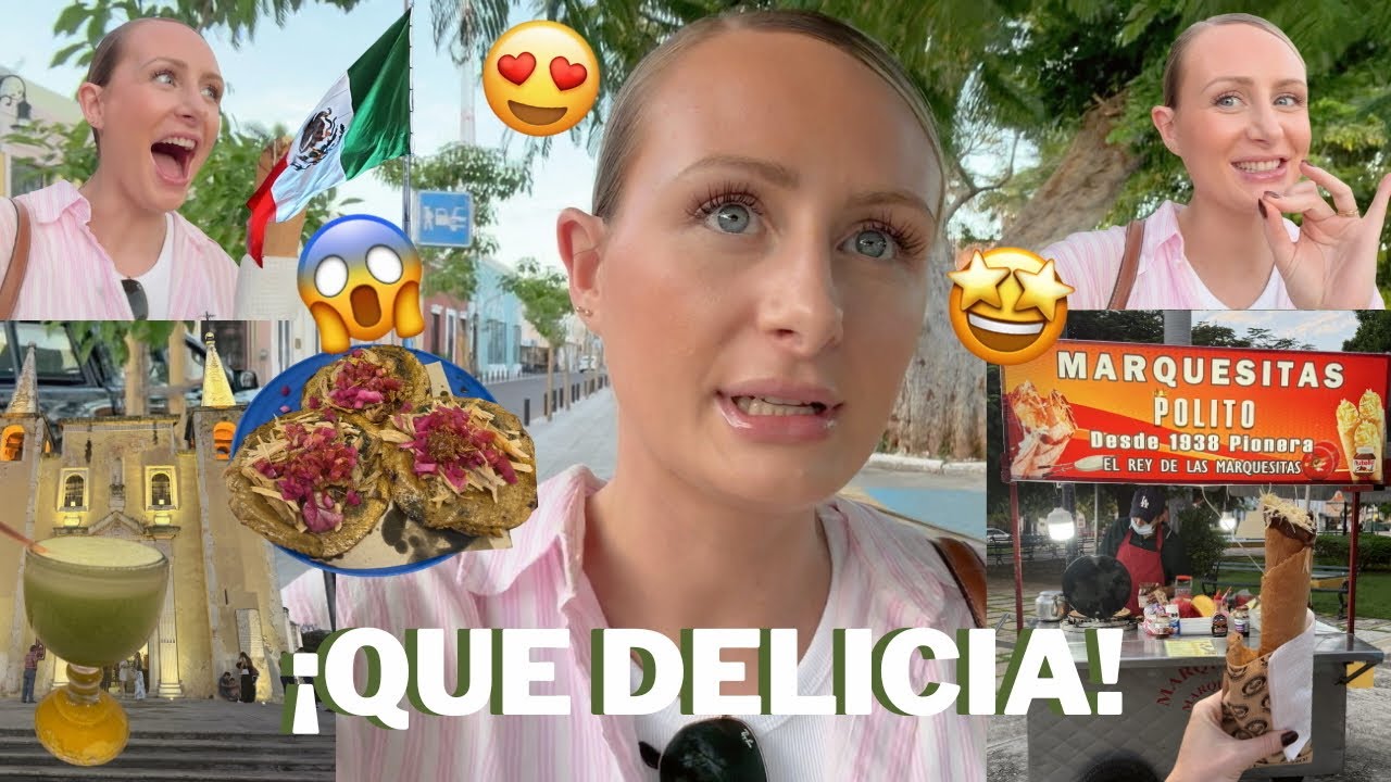 *EXTRANJERA COME PLATILLOS TÍPICOS EN MERCADO DE MÉRIDA*