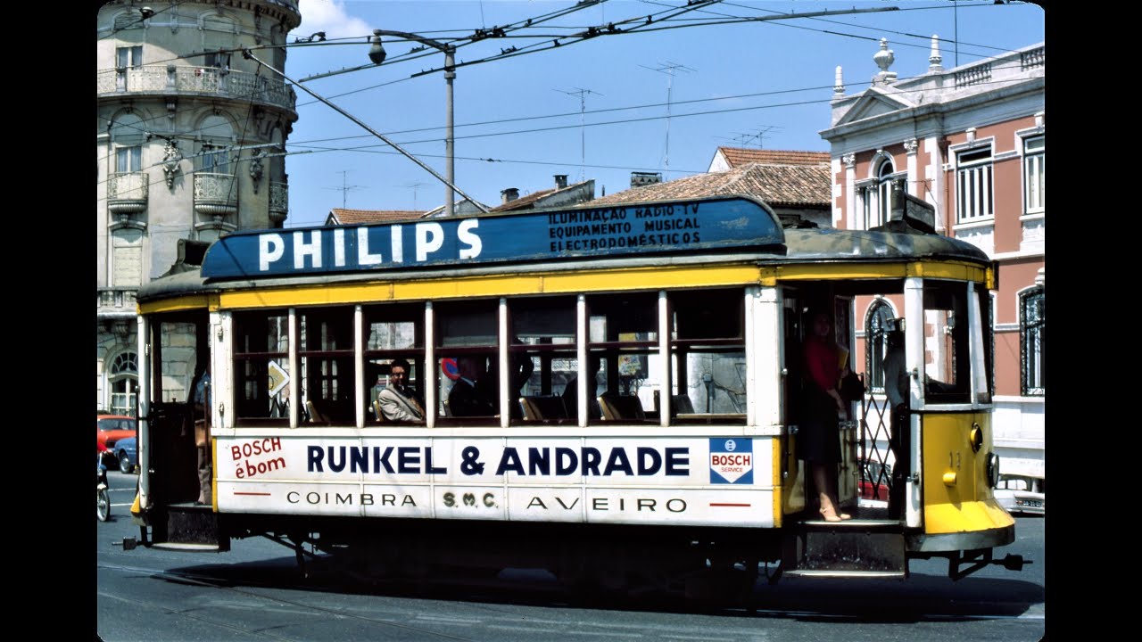 Coimbra, Portugal Tram and Trolleybus Scenes - mid 1970s