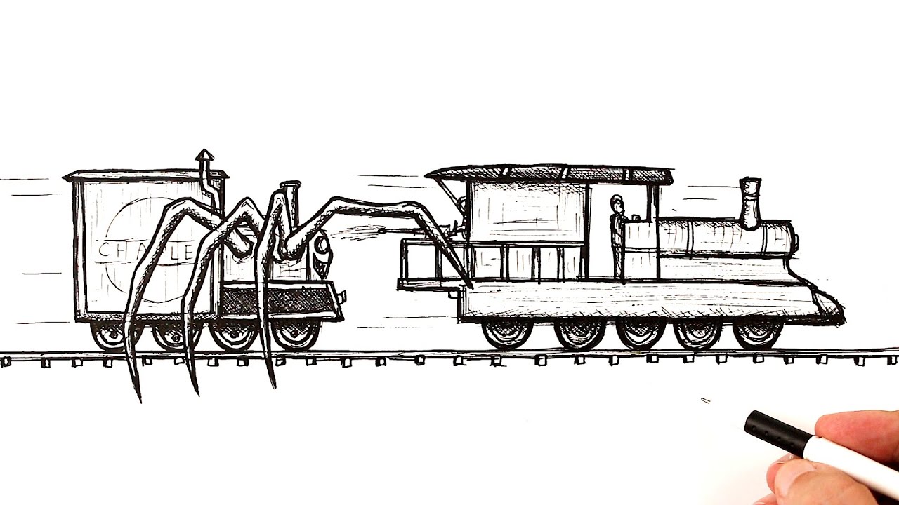 How to draw a Choo Choo Charles attacking Train