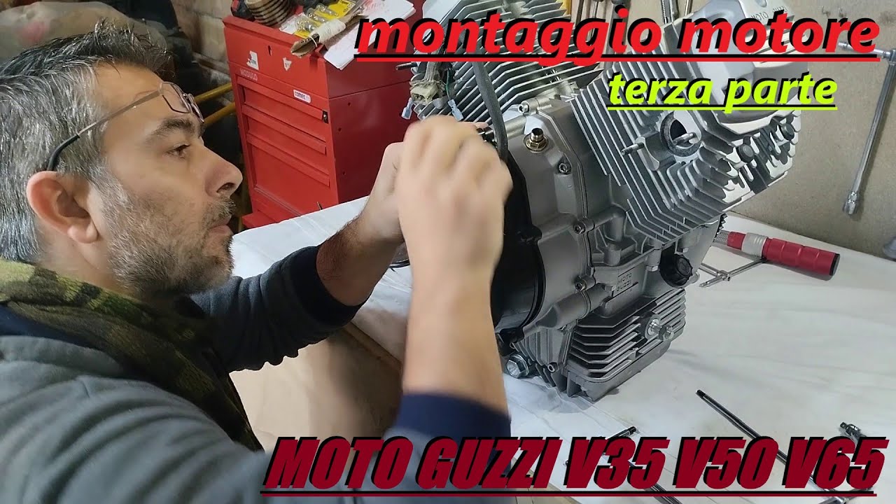 MONTAGGIO E REVISIONE MOTORE (TERZA PARTE) MOTO GUZZI V35 V50 engine rebuild cafè racer