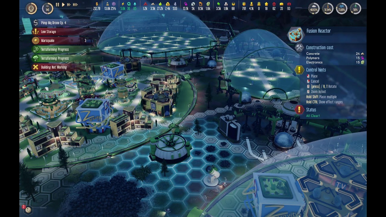 Surviving Mars Live Playthrough (USA/Rocket Scientist/Philosopher's Stone)
