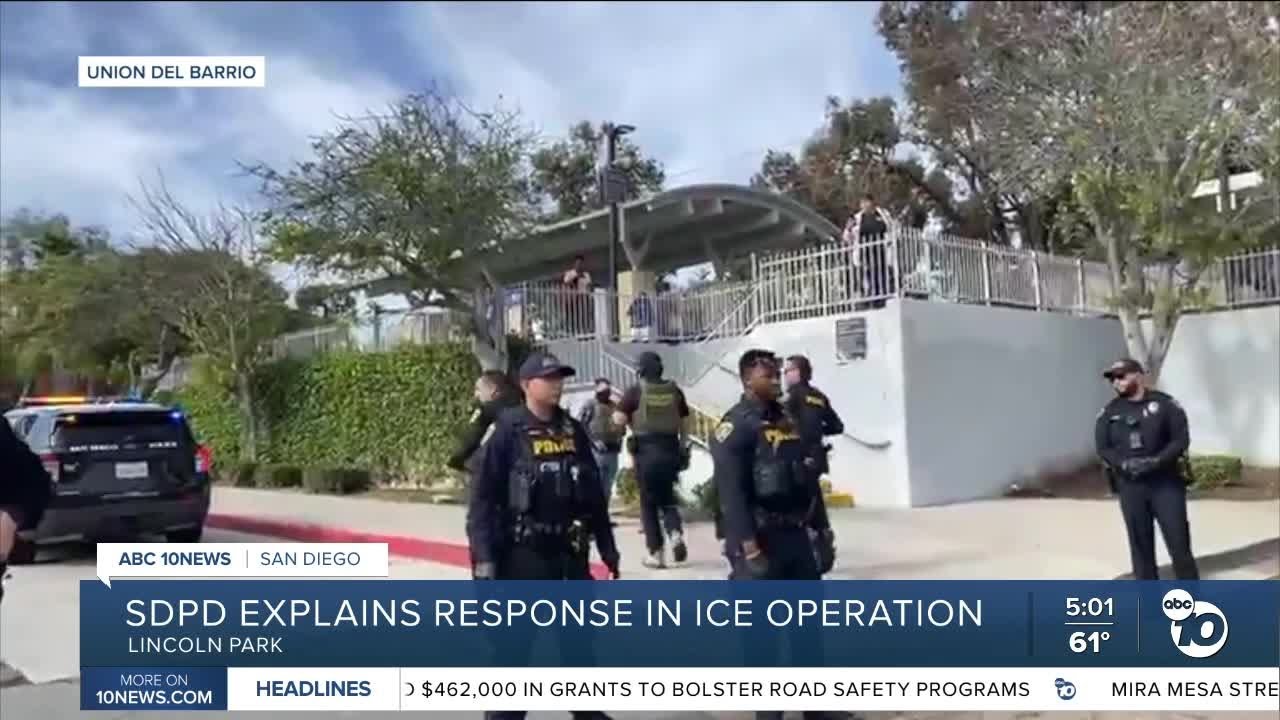 SDPD explains response in ICE operation