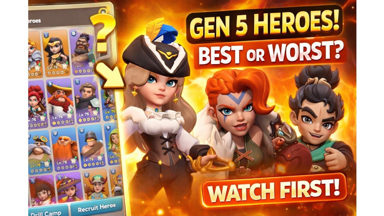 Kingshot Gen 5 Heroes Guide 🔥 Best Picks for F2P & Low Spenders | Who to Upgrade & Skip!