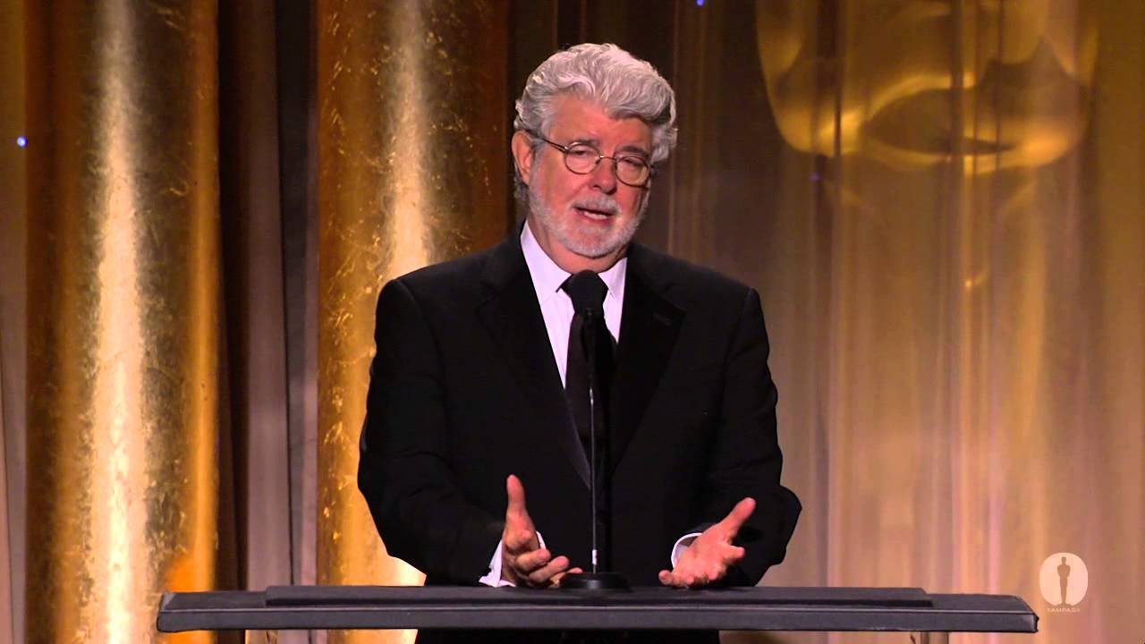 George Lucas honors Angelina Jolie at the 2013 Governors Awards