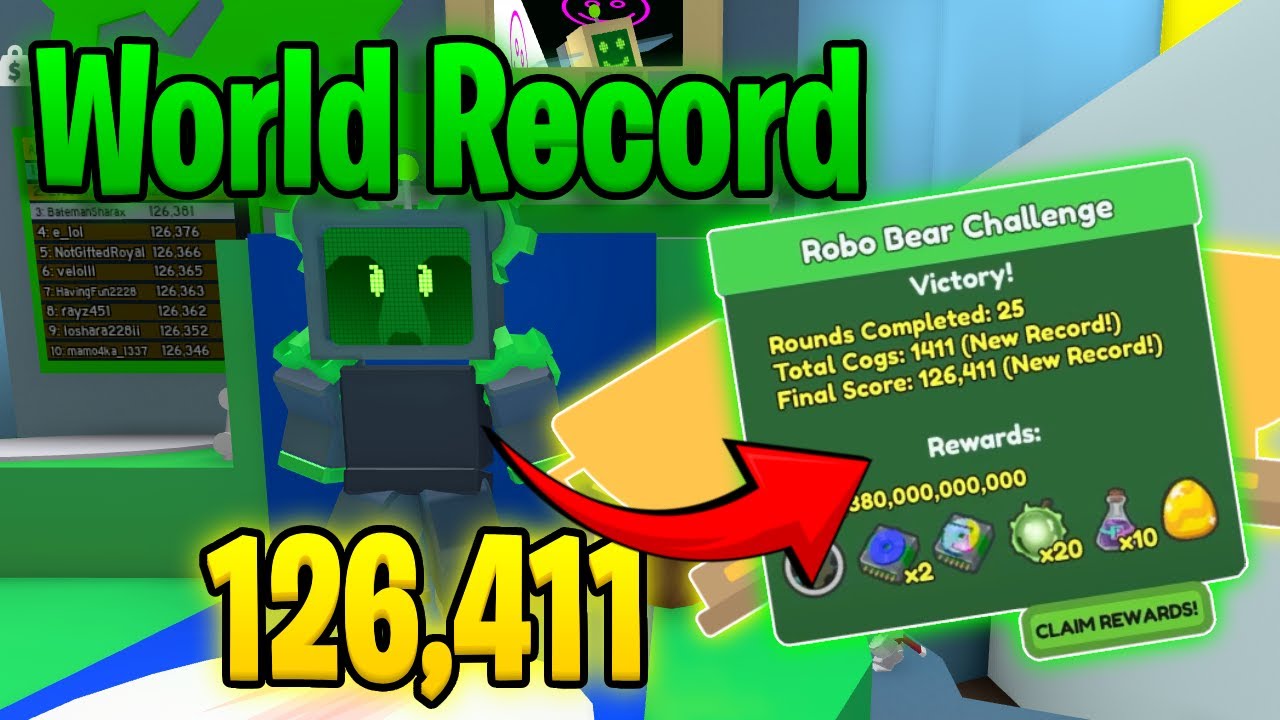 (WORLD RECORD) 126,411 Score in Robo Bear Challenge | Bee Swarm Simulator