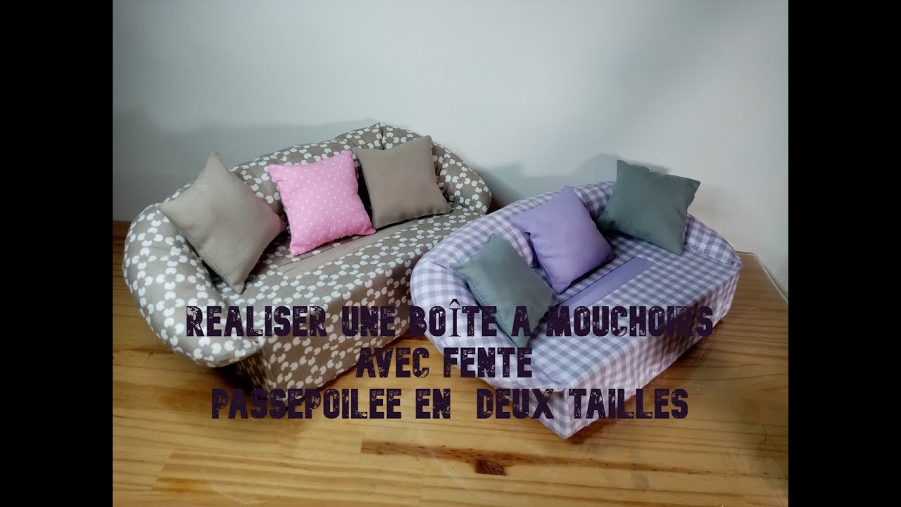 Tuto : boîte à mouchoirs avec fente passepoilée patron gratuit