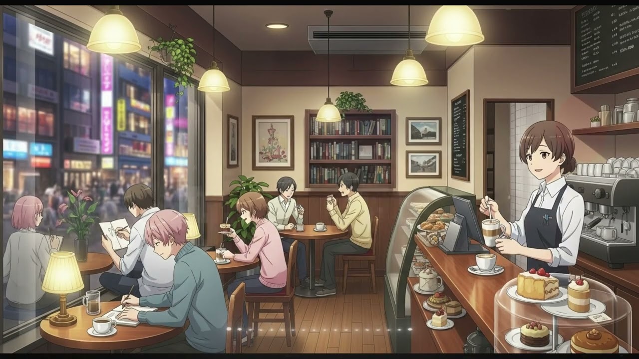 Lofi Cafe - Cafe Lofi Music for Evening Relax ( 1 hour )