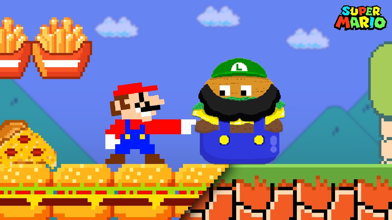When everything Mario touches turns into FOOD in Super Mario Bros.