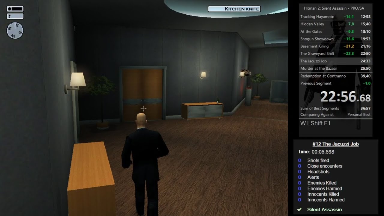 Hitman 2: Silent Assassin - PRO/SA speedrun (38:23)