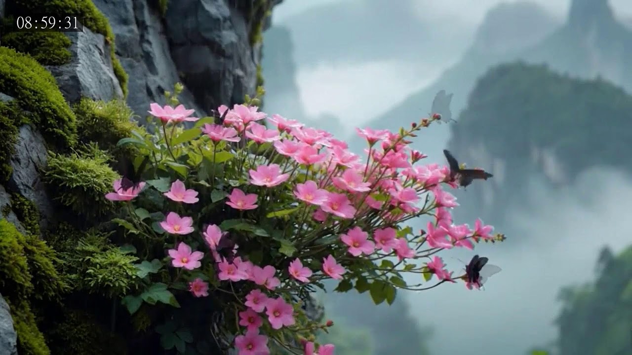 Relaxing Butterfly Flight Over Flowers for Meditation and Emotional Relaxation