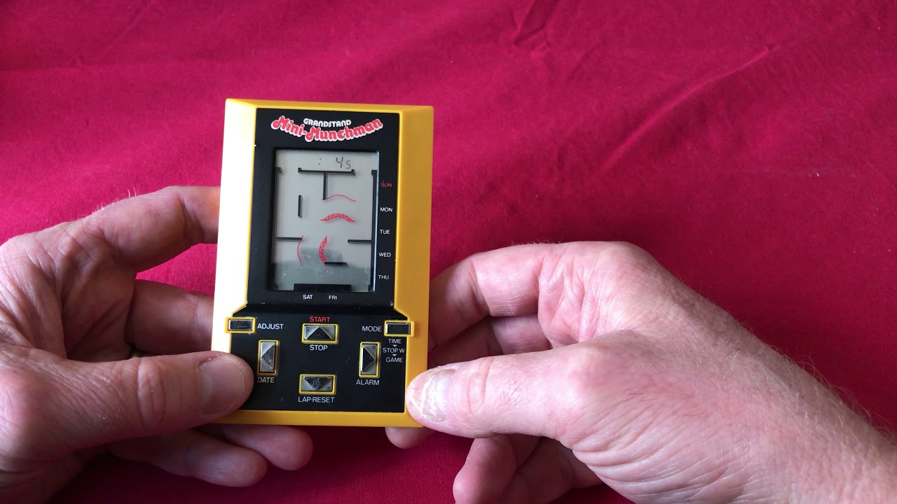 5-Minute Retro #13: Grandstand (Epoch) Mini-Munchman handheld LCD game and watch, in 4K UHD...