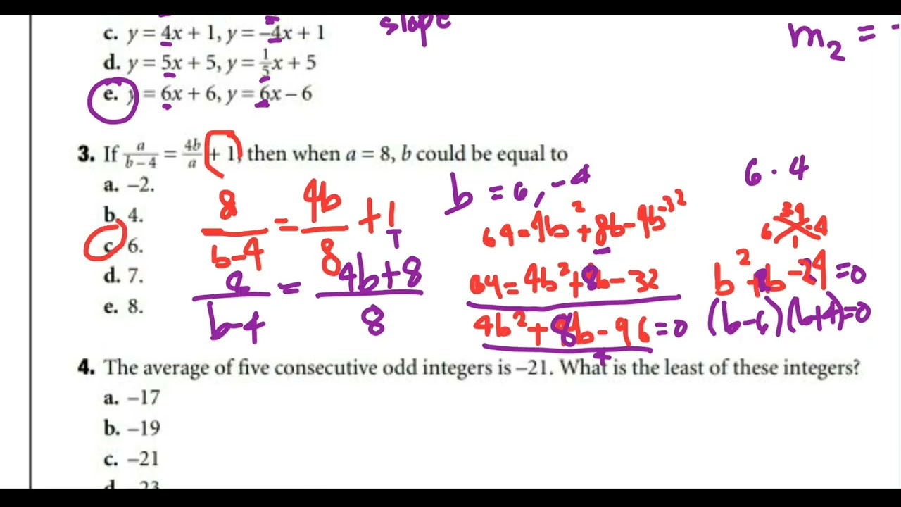 SAT MATH REVIEW: (ACTUAL LESSON)  PART 1  SECTION 2 PRACTICE TEST 2  || Jane Maciejewski