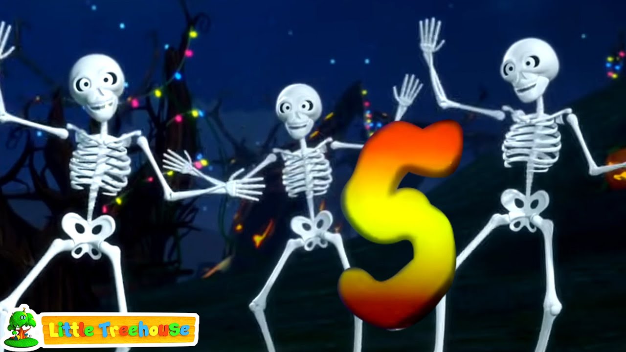 Five Creepy Skeleton | Five Little Skeleton | Scary Nursery Rhymes and Kids songs | Spooky Cartoon