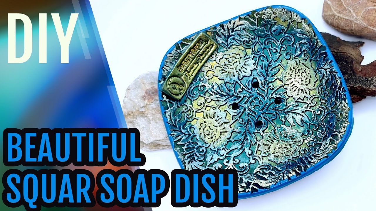Large Square Soap Dish with cheap polymer clay - How to make Home Decor DIY! Gift for your Beloved!