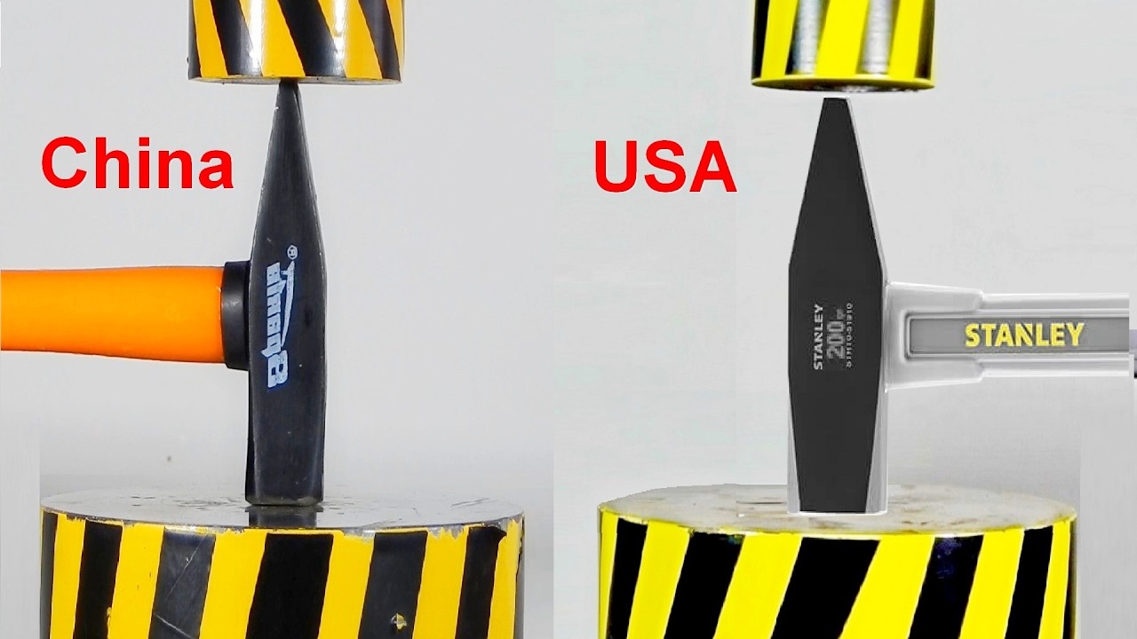 HYDRAULIC PRESS VS AMERICAN AND CHINESE HAMMER