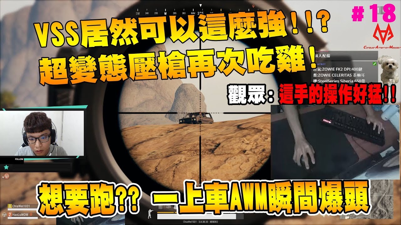 【神人精華-Chiawei】VSS居然可以這麼強!? 超變態壓槍再次吃雞 觀眾:這手的操作好猛!! - 絕地求生精彩鏡頭
