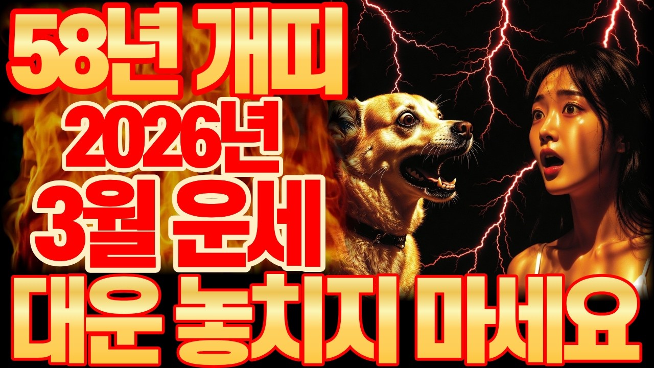 2026년 3월, 1958년 무술생 개띠, 대박 운세 총정리｜3월 행운 번호 공개