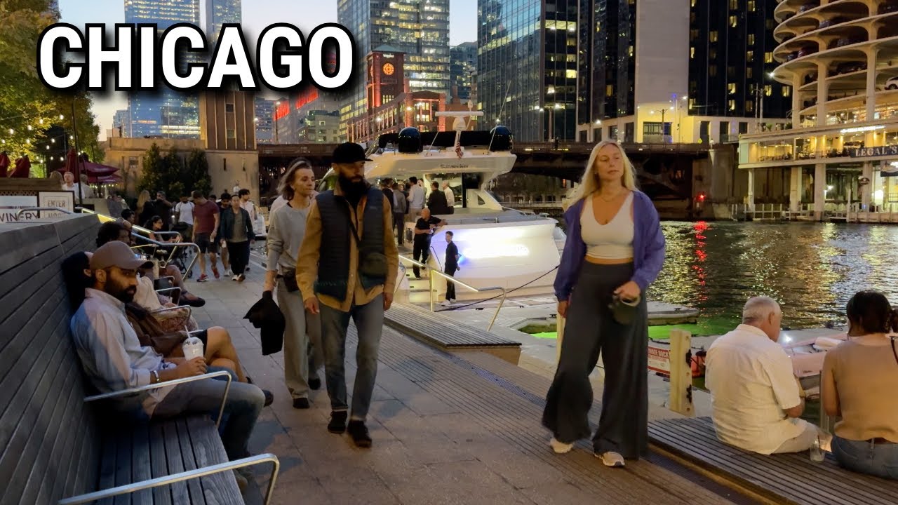 🇺🇸 CHICAGO Walking Tour - Downtown Night Vibe Walk On Thursday | September 11, 2025 | 4K 60fps Video