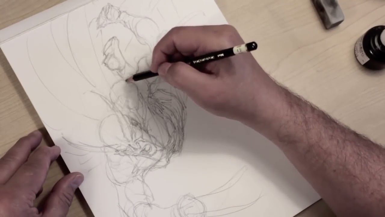 Drawing and Inking Dynamic Poses Tutorial with Tim Vigil Part 1 of 2