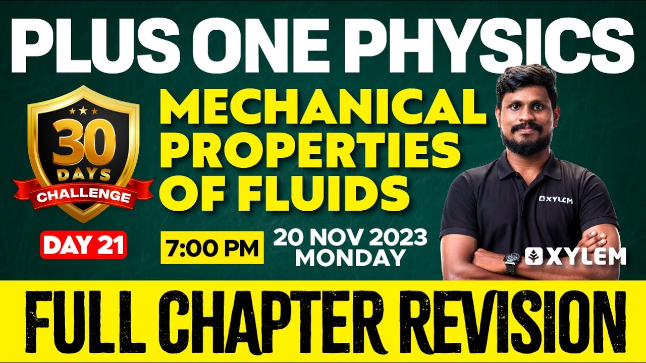 Plus One - Physics - Mechanical Properties of Fluids | Xylem Plus One