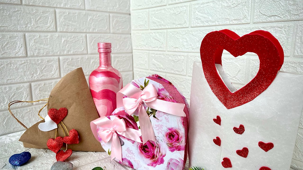 DIY paper Gift Bag|How To Make Origami paper  Bag|Heart shape valentines Day Giftbag|Easy PaperCraft