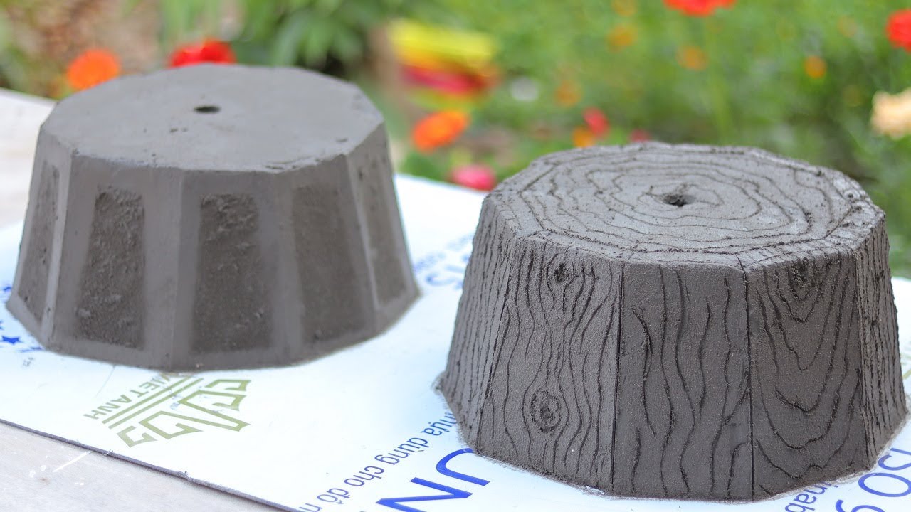 Casting cement pots from plastic pots Ver 2