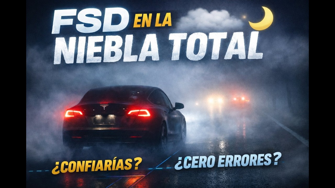 FSD en la Niebla Total 🌫️🌙 ¿Confías o No?