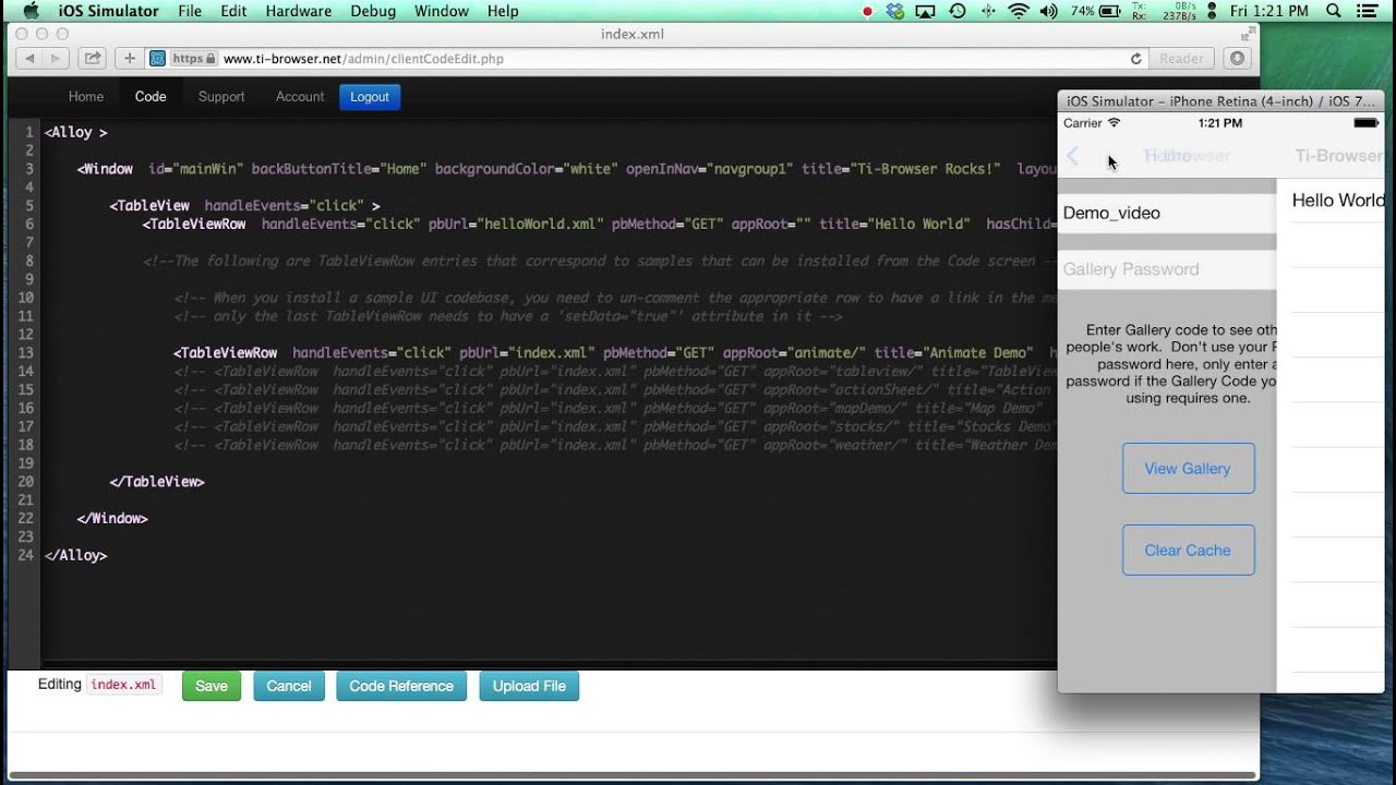 Ti Browser 5 - Install Animate Demo