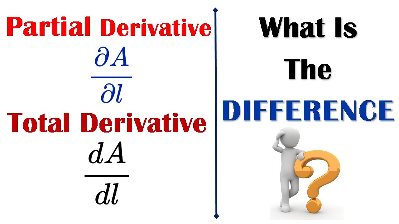 Difference between partial and total derivative | Partial derivative equations | Total derivative