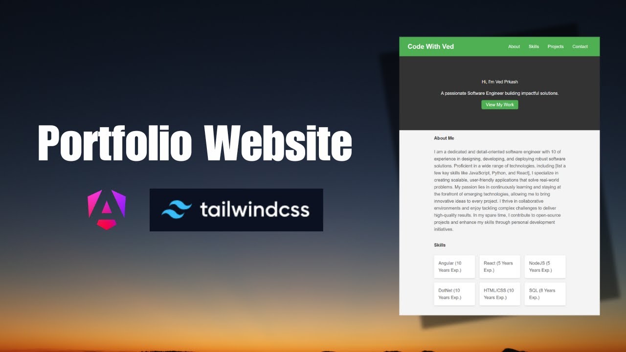 Portfolio Website using Angular | Angular 19 Project Tutorial | in Hindi