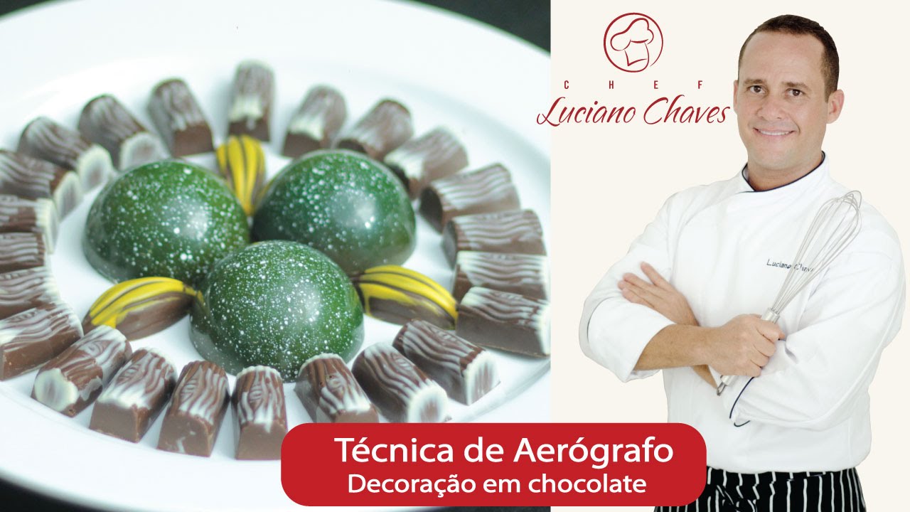 Vídeo aula Completa Técnica de Aerógrafo em Chocolate - Por Chef Luciano Chaves