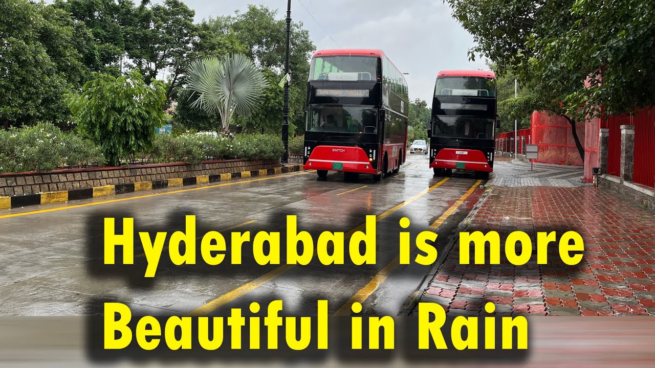 Hyderabad in Rain 4K || వర్షంలో అందమైన హైదరాబాద్||#hyderabad #tourism #hitechcity #rain  #telugu