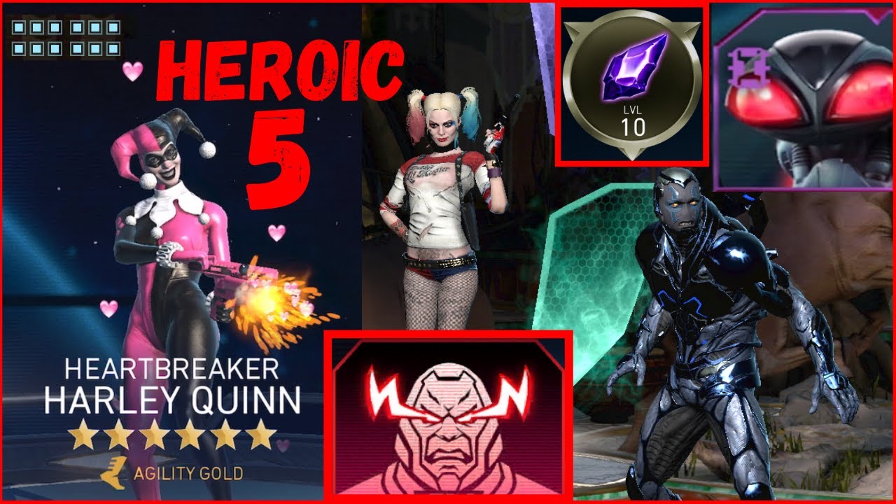 INJUSTICE 2 MOBILE Heroic 5 T1 Boss HARLEY QUINN in Solo Raid