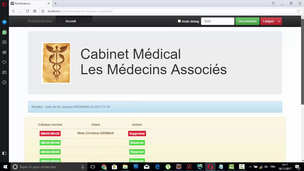 Conception et d&eacute;veloppement d'une plateforme Web Pour la gestion des patients et des  m&eacute;decins
