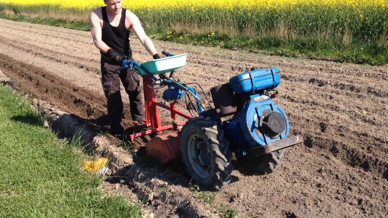 Nibbi AE 11 With homemade potato planter.  two wheel tractor
