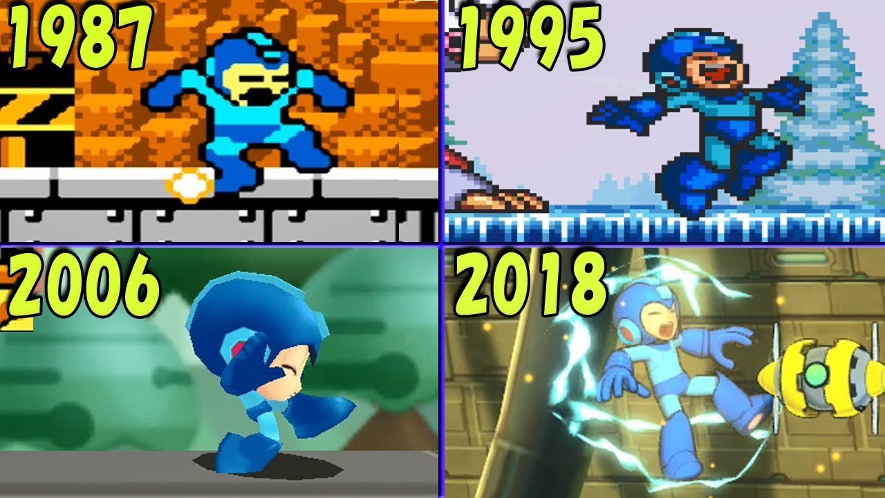 ロックマン死亡&ゲームオーバー 進化の歴史 【1987-2018】 | Evolution of Mega Man Exploding