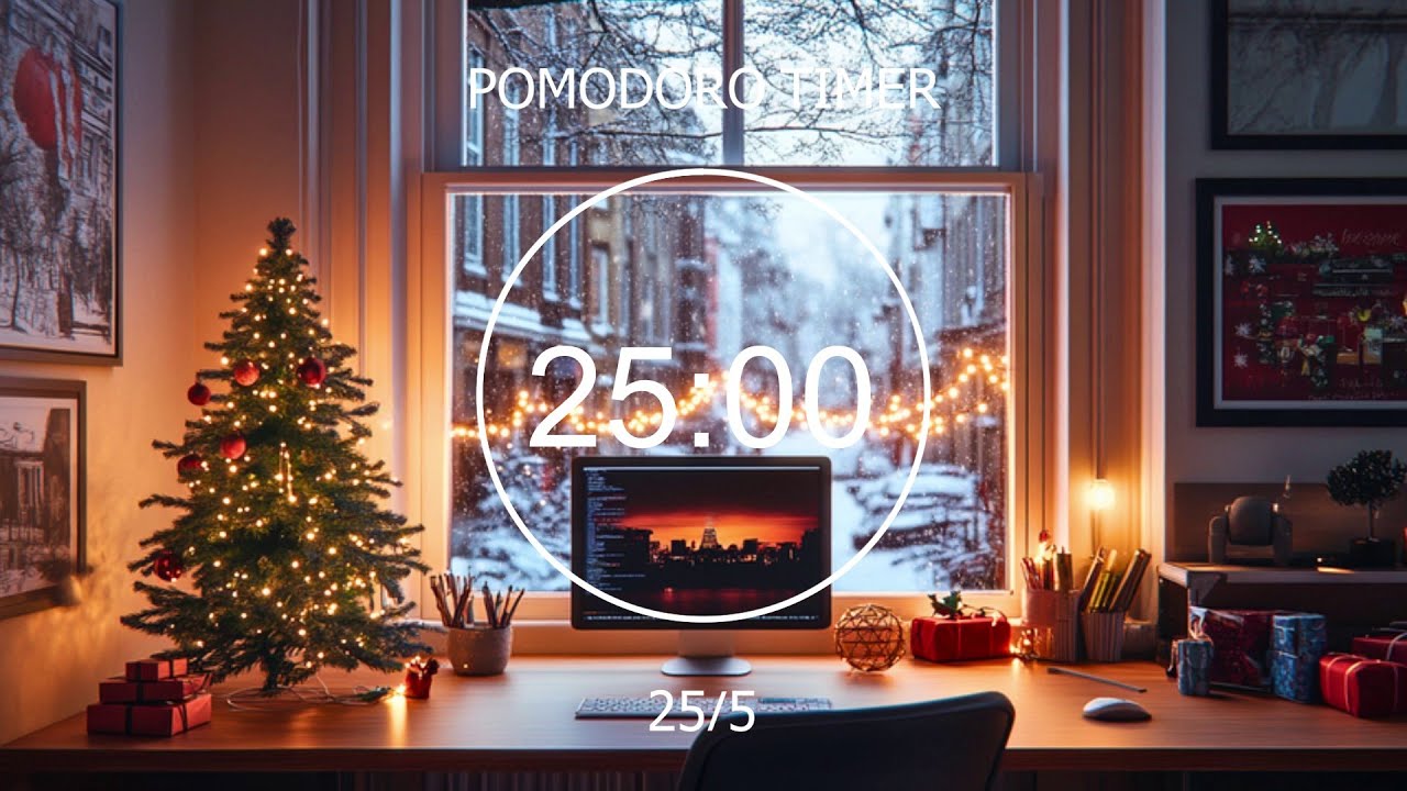25/5 Pomodoro Timer for Christmas 🎄 Lofi Deep Focus Study/Work [chill lo-fi hip hop beats]