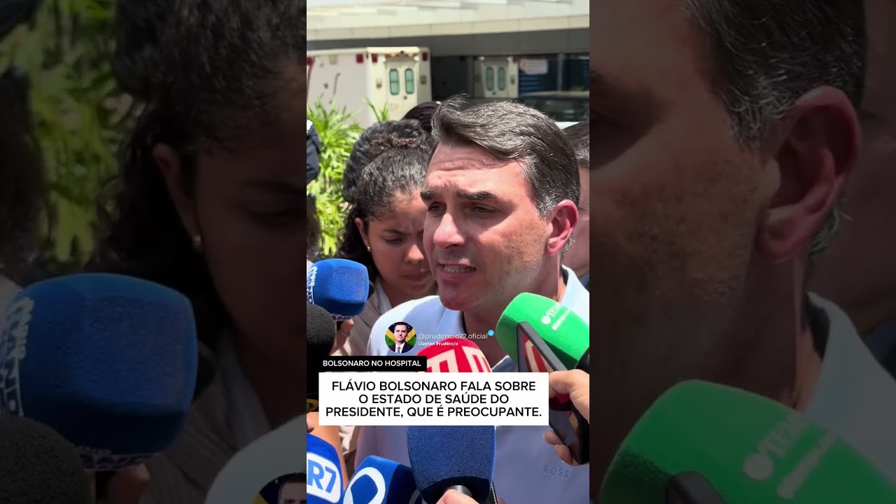 COLETIVA DE IMPRENSA: FLÁVIO BOLSONARO FALA SOBRE O ESTADO DE SAÚDE DO PRESIDENTE, QUE É PREOCUPANTE