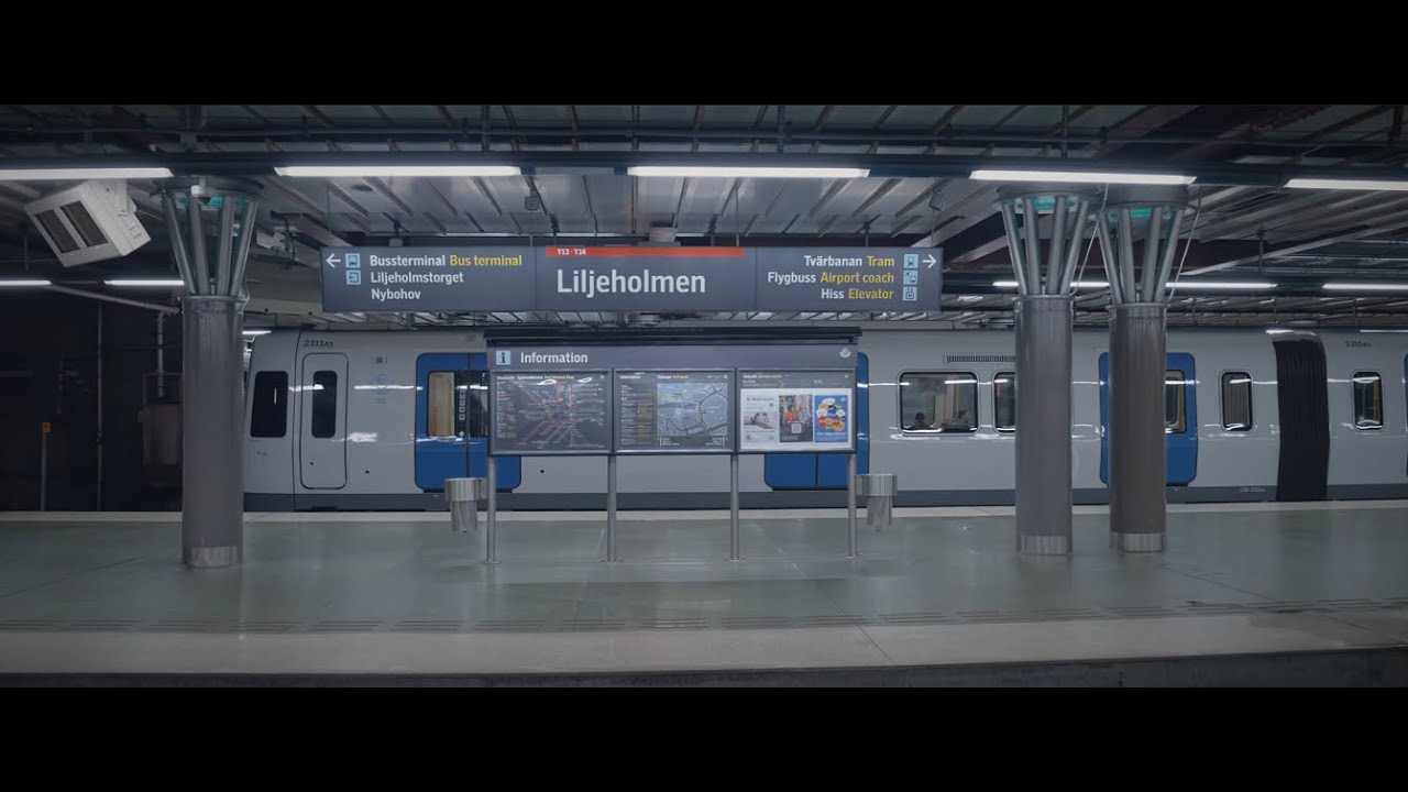 Sweden, Stockholm, Subway ride from T-Centralen to Liljeholmen