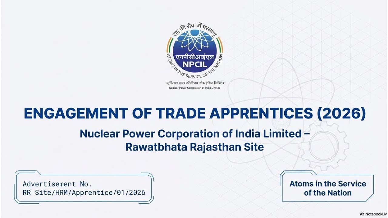 Npcil Rawatbhata Recruitment 2026 || NPCIL RR SITE APPRENTICE RECRUITMENT 2026 #NPCIL #DAE
